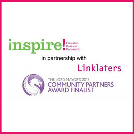 Inspire and Linklaters logos for Community Partners Award