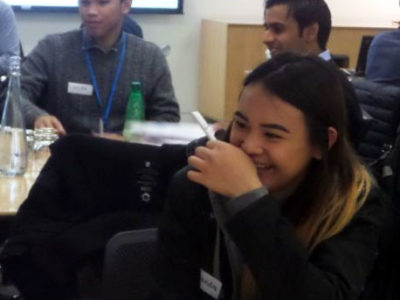 Year 13 students at LaSWAP Sixth Form Centre work with volunteers at Barclays bank